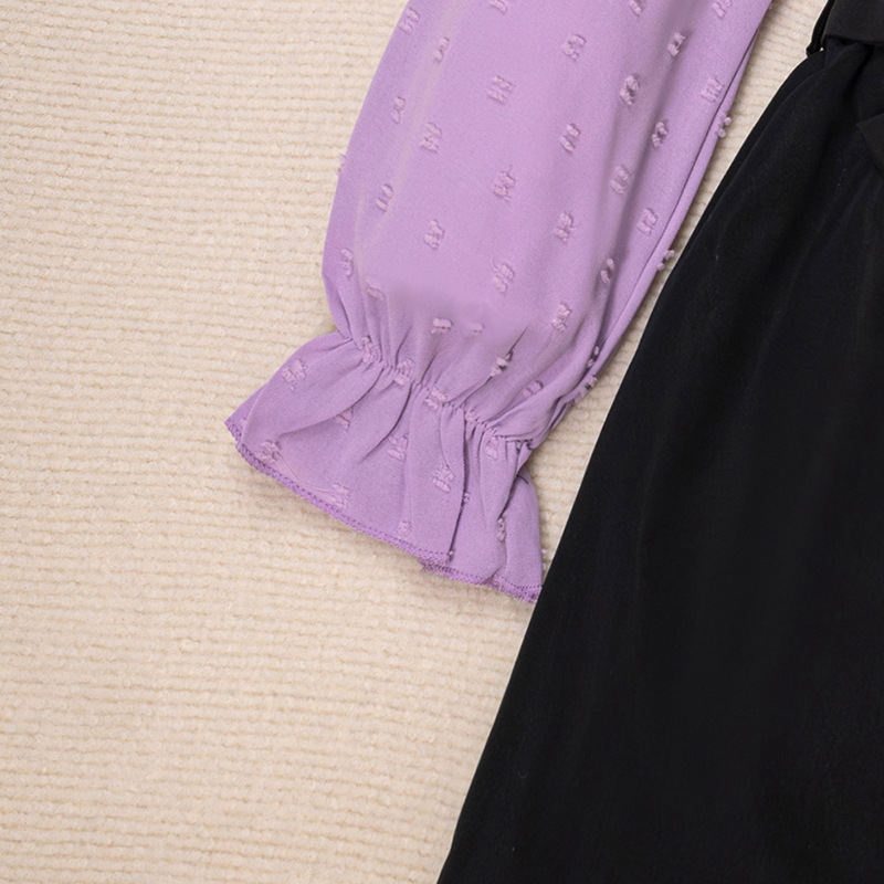 Mädchen Zweiteiler Set Mit Spitzen-langarmshirt Und Rock_voghion.com