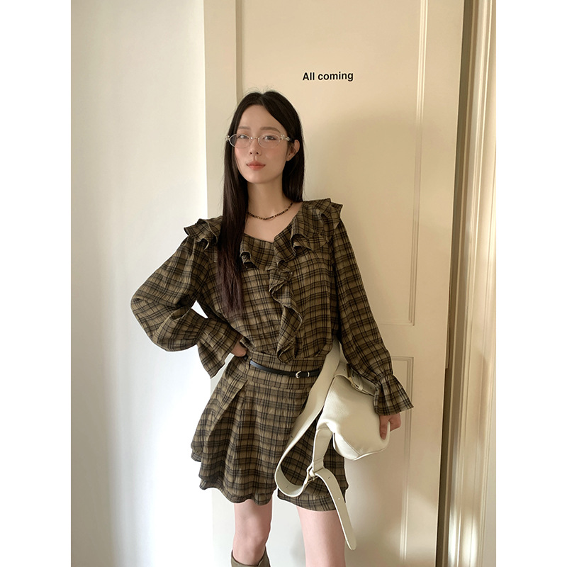 08.19十三行早秋2024秋日美ラードレトロ学院風ファッション減齢女子スーツF1938