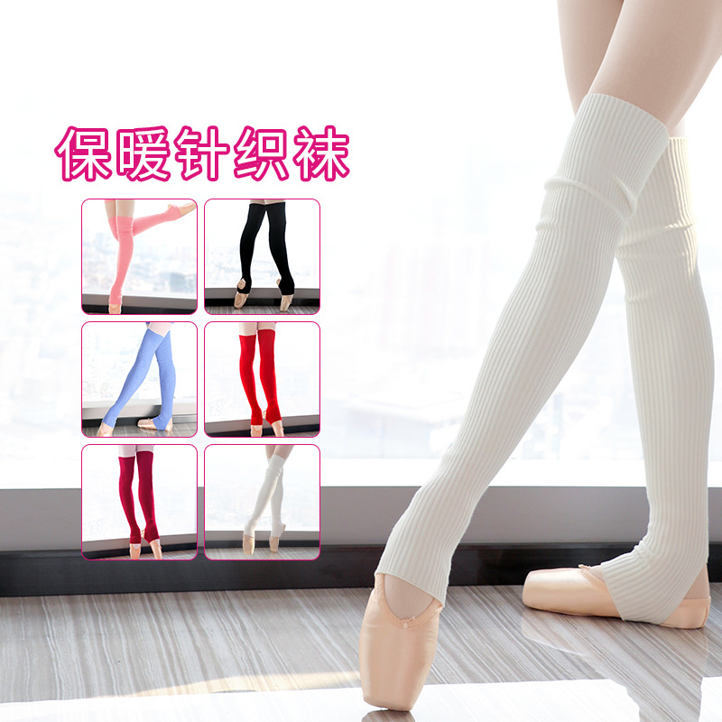 Adultos ballet danza calcetines lana yoga invierno Latino leggings calcetines alargados paso sobre la rodilla pila calcetines 65cm
