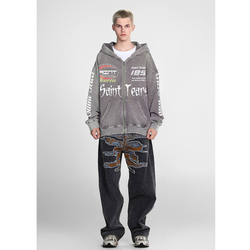 2025 Cross-Border Trendy Brand Saint Michael Full-Print Hip-Hop Digital 3D Printed High Street Loose Hoodie Sweatshirt Jacket 2025 Cross-Border Trendy Brand Saint Michael Full-Print Hip-Hop Digital 3D Printed High Street Loose Hoodie Sweatshirt Jacket