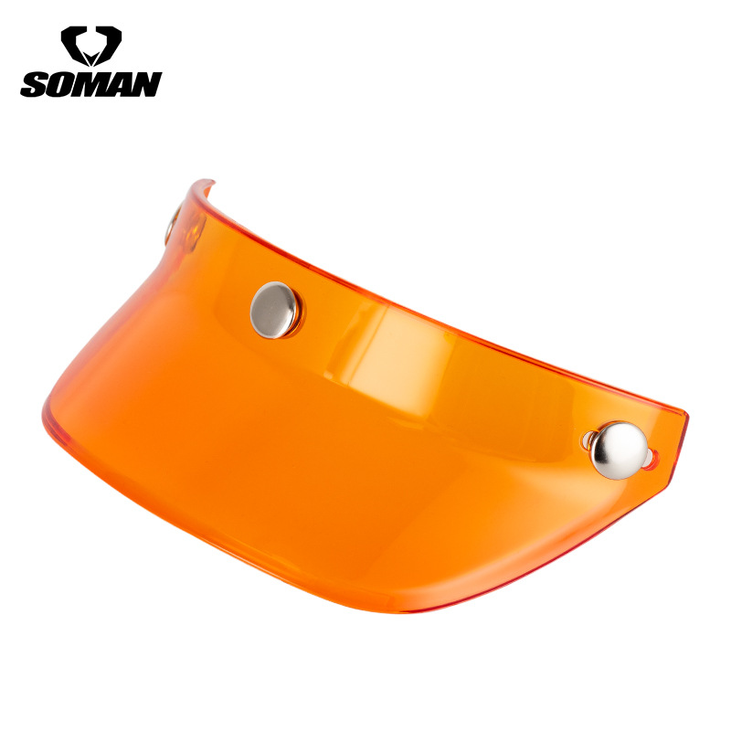 Casco de motocicleta casco vintage Borde de tres botones casco de motocicleta protección solar casco pequeño cuerpo medio casco borde