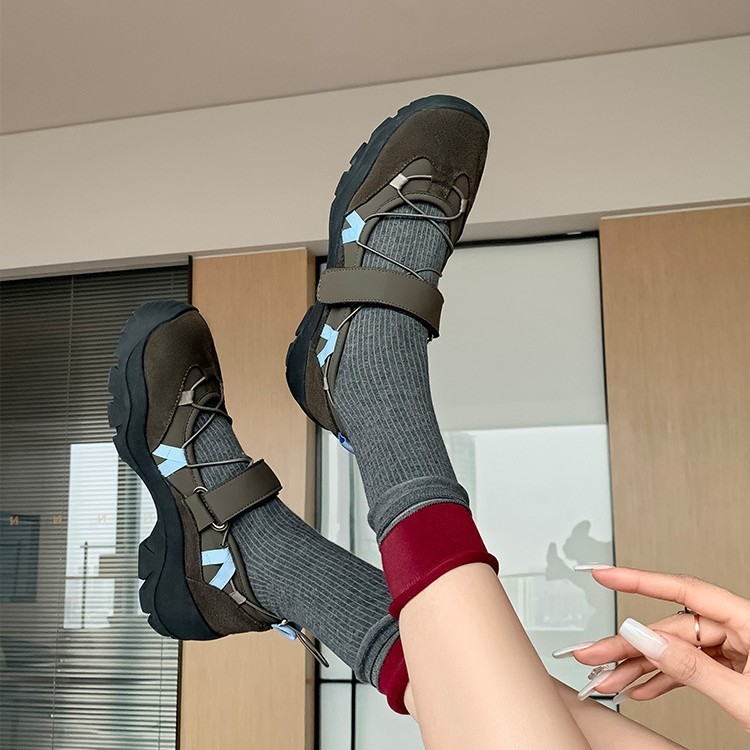 潮不南内增高版设计感机能风芭蕾舞运动鞋女2025新款厚底玛丽珍鞋|undefined