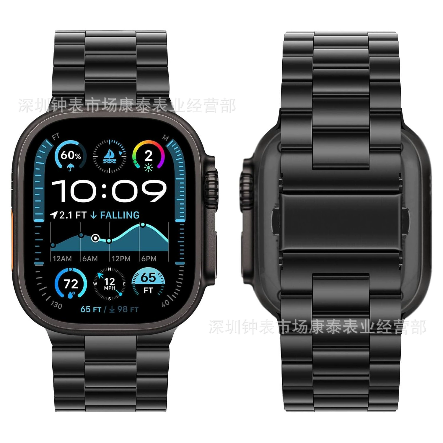 Титановый ремешок для часов, подходящий для Apple Watch Ultra, цельно титановый ремешок с тремя бусинами, ремешок для iWatch