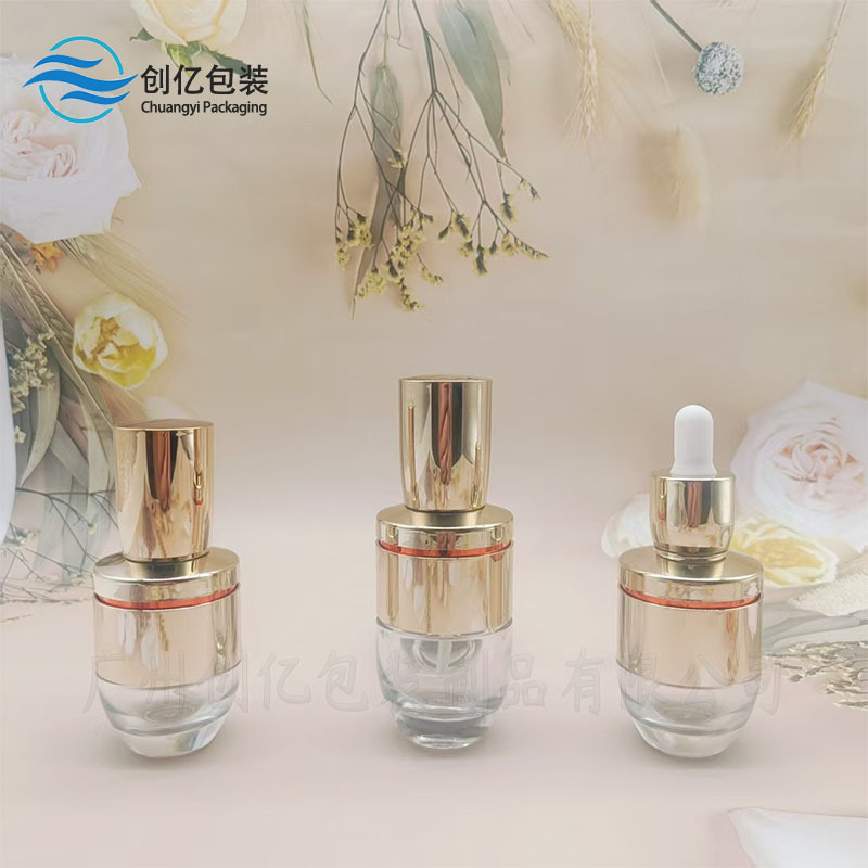 30ml エッセンシャルオイルボトル 雪花秀スポイトボトル 50ml エッセンス液体ボトル 化粧品セット ショルダーガラス透明ボトル|undefined