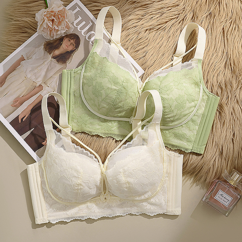 Adjustable Intimates for Women Modal Sliding Cup Small Breast Push-Up Lace Adjustable Breast-Retracting Bra Sexy