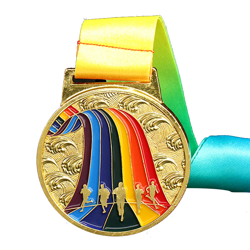 Fábrica en stock creativo de aleación de zinc en blanco medalla conmemorativa personalizada medalla de metal de deportes escolares