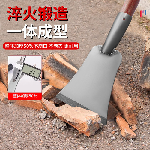 Manganese steel thickened ice-breaking shovel outdoor snow shovel artifact road snow shovel clearing snow flat shovel wooden handle wall shovel
