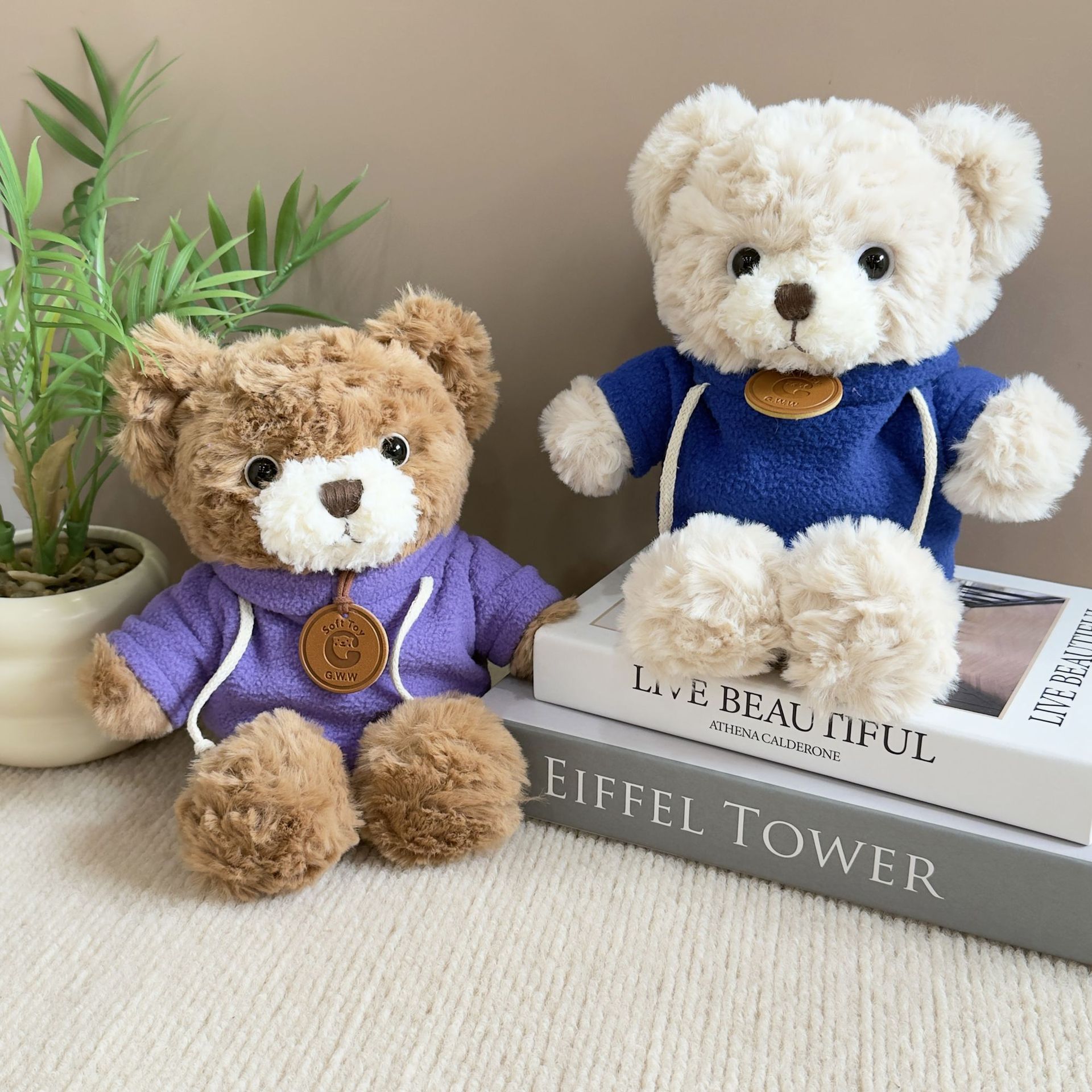 Máquina de muñecas agarrar 8 pulgadas ropa Teddy Bear juguetes de peluche impresión de muñecas LOGO regalos de eventos corporativos
