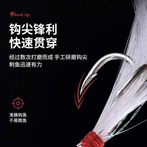 Lure Blood Tank Volume 3, Hook Anchor Hook Feather Hook 3x Enhanced Carbon Steel Blood Tank Hook Point Tin Color Fishing Hook