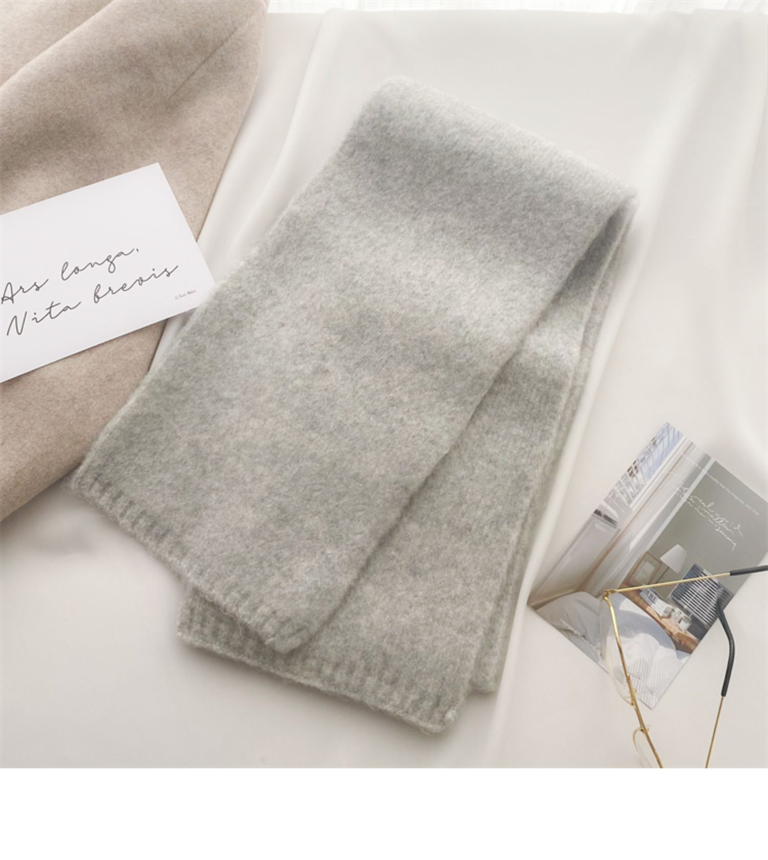 Mode Vintage geometrische Outdoor-Aktivitäten Winter Frühling rot grau mittellang [Markenname 3] Anti-Schalldämpfer Halstuch_voghion.com