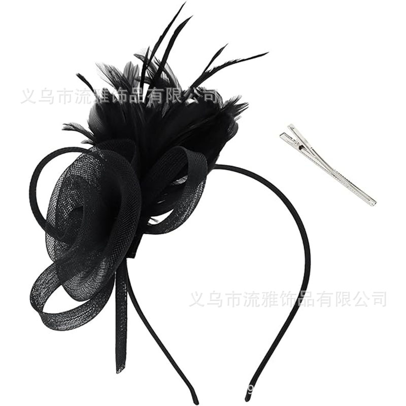 New Popular Amazon Racing Club Hat Stage Show Headpiece Hairpin Hair Accessory Mesh Head Flower Vintage Style Head Flower