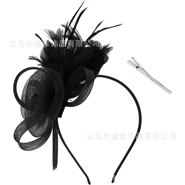 New Popular Amazon Racing Club Hat Stage Show Headpiece Hairpin Hair Accessory Mesh Head Flower Vintage Style Head Flower