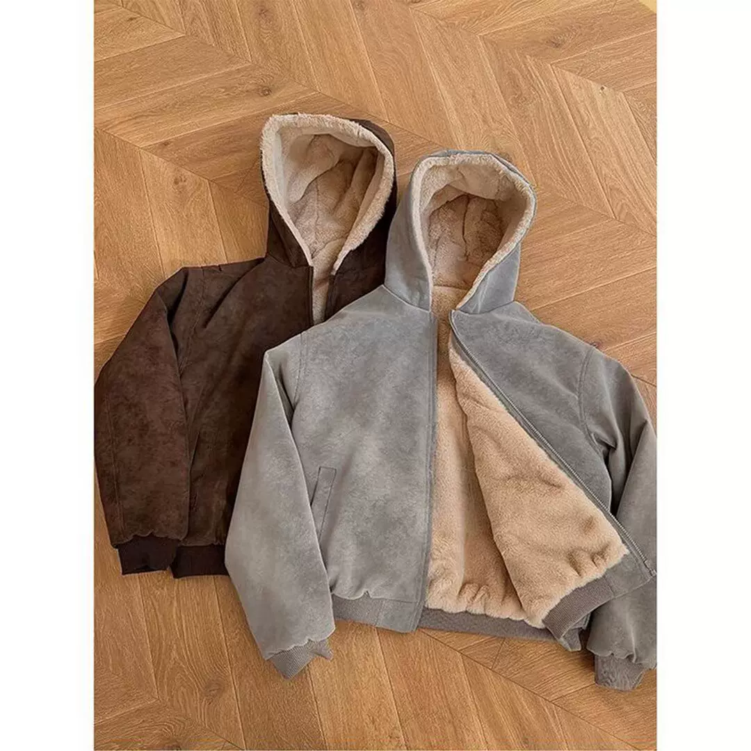 冬季爆款荔枝纹皮连帽座山雕pu皮外套男冬季加绒加厚皮毛领棉衣男