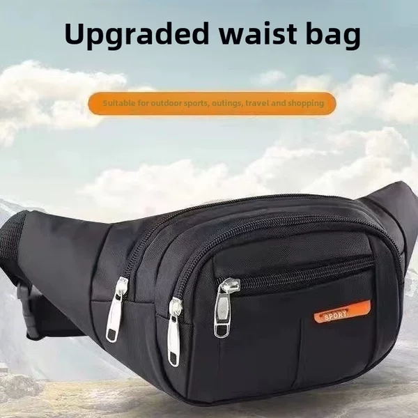 New waterproof waist bag men's and women's large capacity multi-functional cashier wallet mobile phone waist bag wear-resistant outdoor sports waist bag