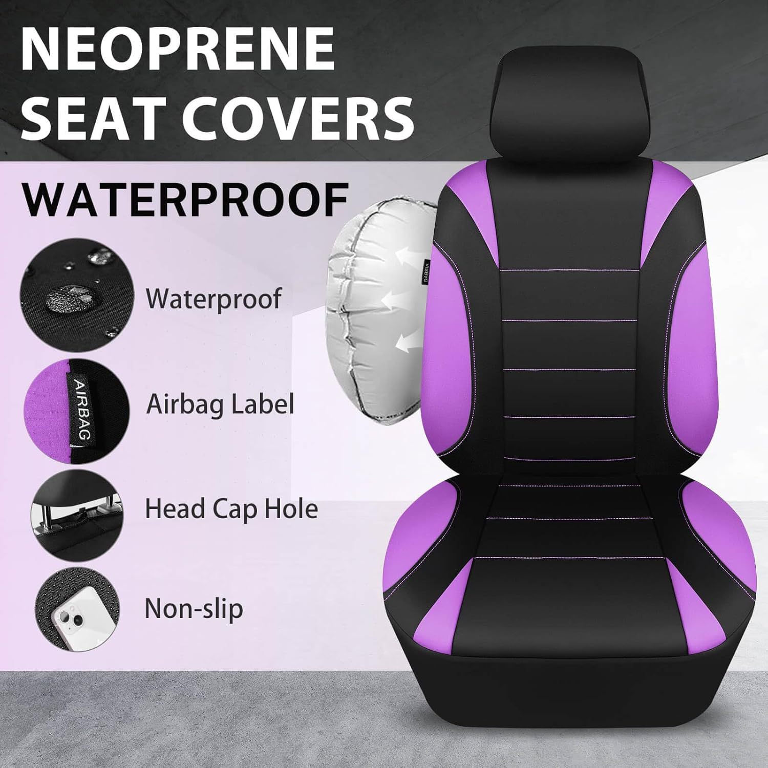 Pu Single-Line Crescent Leather Style Universal Car Seat Cushion Cover Amazon Temu Car Seat Cover