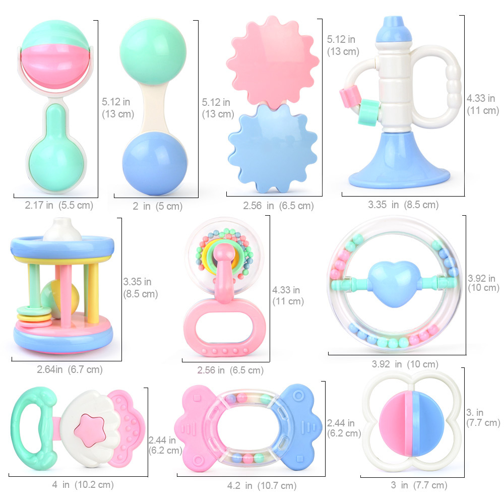 0-3岁宝宝益智可水煮牙胶摇铃磨牙玩具 男女宝宝婴儿手抓玩具10款