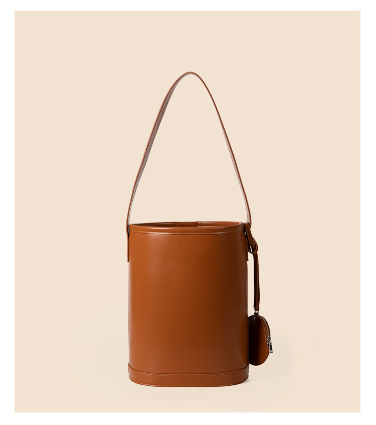 Exquisite and fashionable summer casual cylindrical bag for women, large capacity single shoulder bucket bag, niche_voghion.com