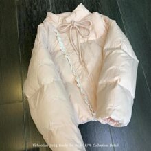 刺绣蝴蝶结蕾丝拼接小个子棉服外套女年新款春夏感棉衣女