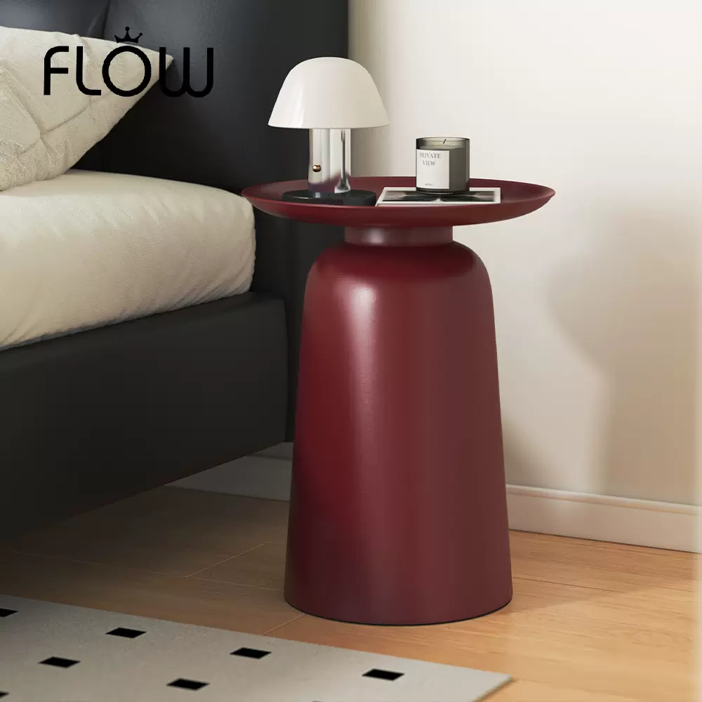 简约边几小户型铁艺小圆桌奶油风沙发边小茶几床边铁艺茶几角几