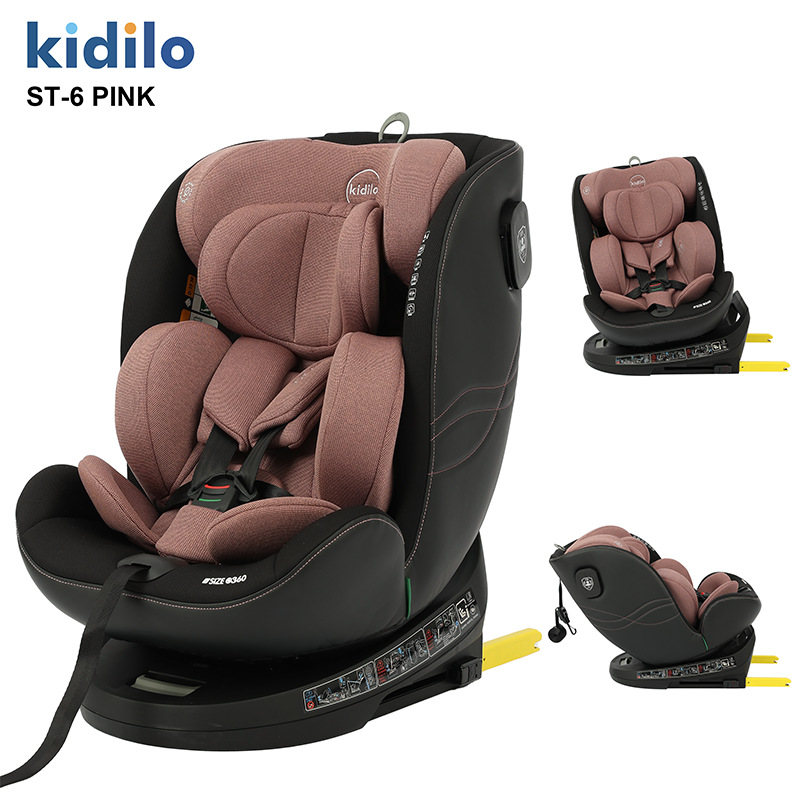 Kidilo Kids Safety Seat Car-Mounted Portable Infant Seat for Babies from 0 to 12 Years Old, Reclining and Rotating Seat
