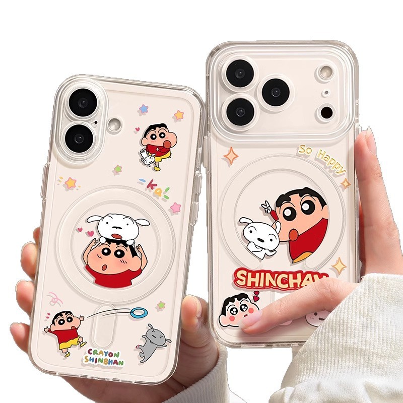 クレヨンしんちゃん iPhone17promax 携帯電話ケース 17pro 耐衝撃 17 透明 マグネット式 Air 保護カバー|undefined