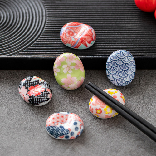 Ceramic Broad Bean Chopstick Rest Hotel Restaurant Chopstick Rest Korean Creative Taiwanese Japanese Grocery Owl Pen Mop