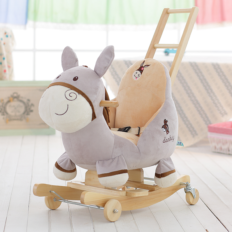 Cartoon Donkey Kids Music Caballo de Meca Baby Toy Car Trojan Baby Baby Rock Car Regalo de Aniversario