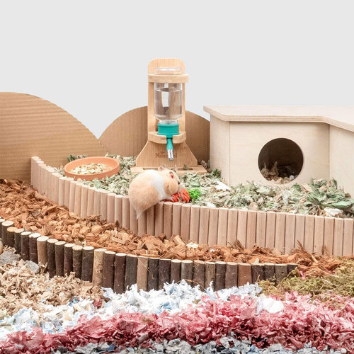 Hamster Wooden Ladder Fence 2-in-1 Bird Ladder, Natural Landscape Supply for Chinchillas, Wood Toy for Reptiles