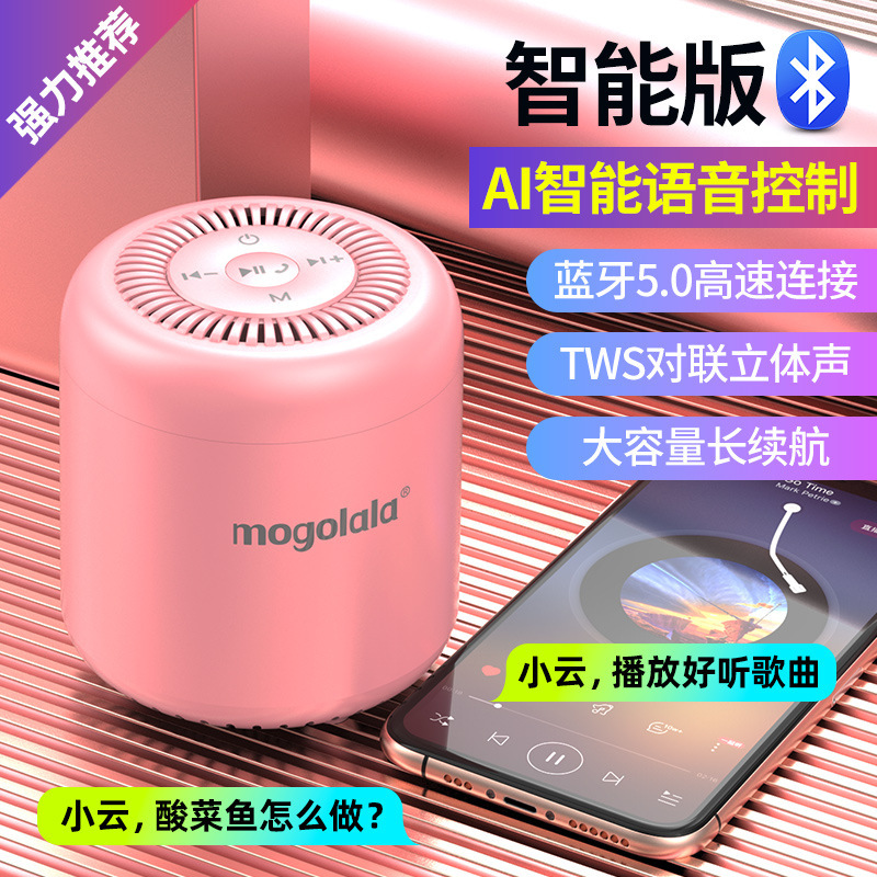 Aiスマート無線ブルートゥースの小さいスピーカーの重いサブウーファの小さい鋼砲の携帯電話の外でミニの小さい音響を放して携帯します。|undefined