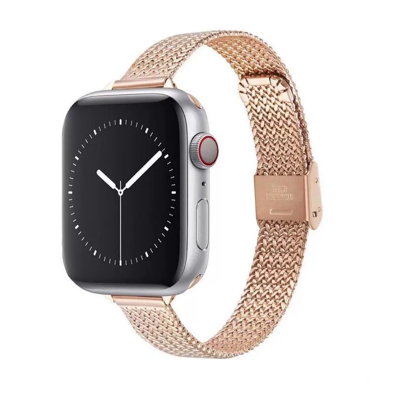 Подходит для Apple iwatch 1234567 поколения с тонким ремешком из пшеничного хлопка и металлическим ремешком с узором «ёлочка»