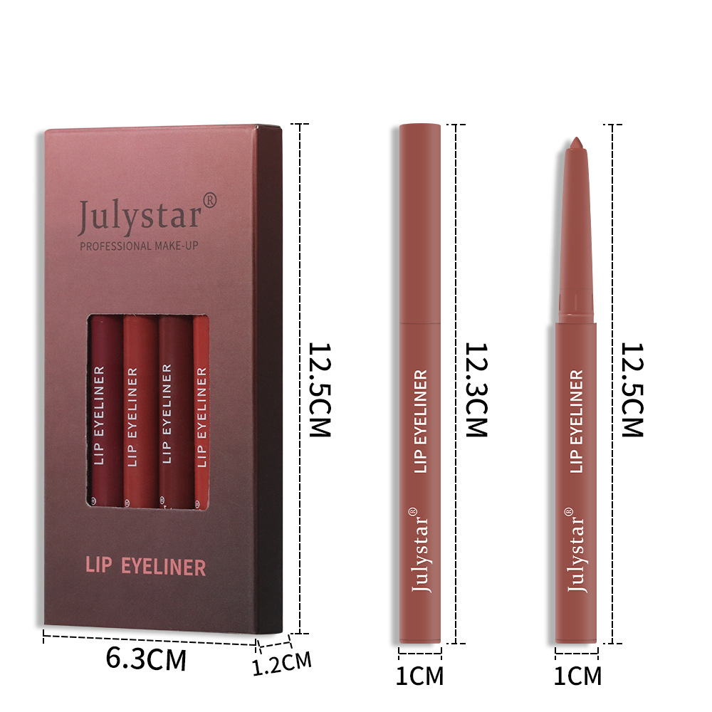 Amazon lip pen waterproof, non-blurring lipstick pen, pink matte lip gloss, rotating lip liner pen set, beauty wholesale Application Scenario