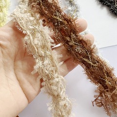 Then winter women's clothing ribbon small French-style floral fringe chain fringe pearl chain skirt edge hat decoration wedding accessories