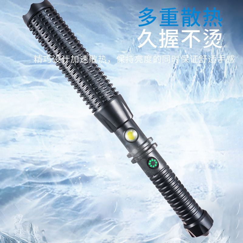 Linterna anti-Lobo transfronteriza palo de diente de lobo martillo de ventana roto COB linterna al aire libre autodefensa artefacto patrulla emergencia billar palo