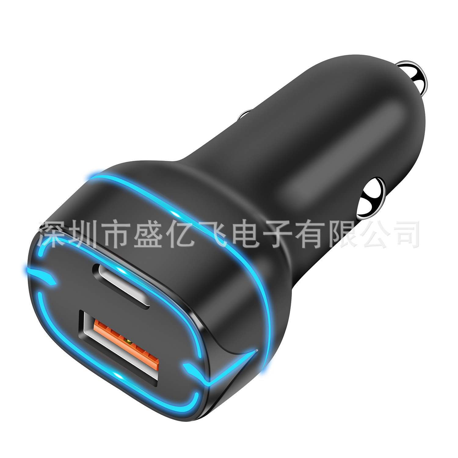 QC3.0车载充电器批发PD20W快充闪充充电器骑士汽车充电器厂家供应