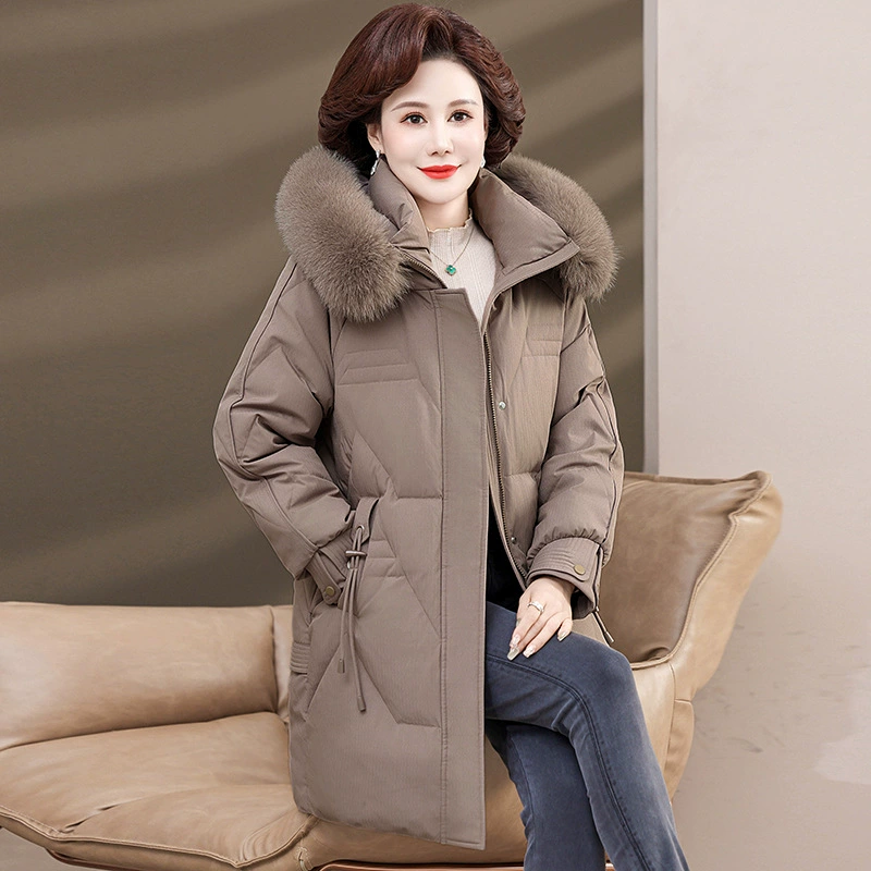 24 новых пуховика средней и длинной зимой белая утка бархат прилавок