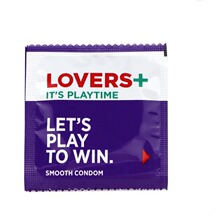 非洲方包LOVERS+英文3只装光面避孕套大油量外贸跨境电商安全套