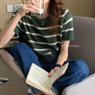 短袖冰丝针织衫