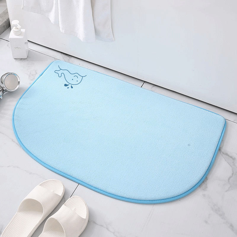 Alfombra de puerta semicírculo transfronterizo máquina lavable baño absorbente de secado rápido alfombra de esponja de memoria baño alfombra de piso de rebote lento