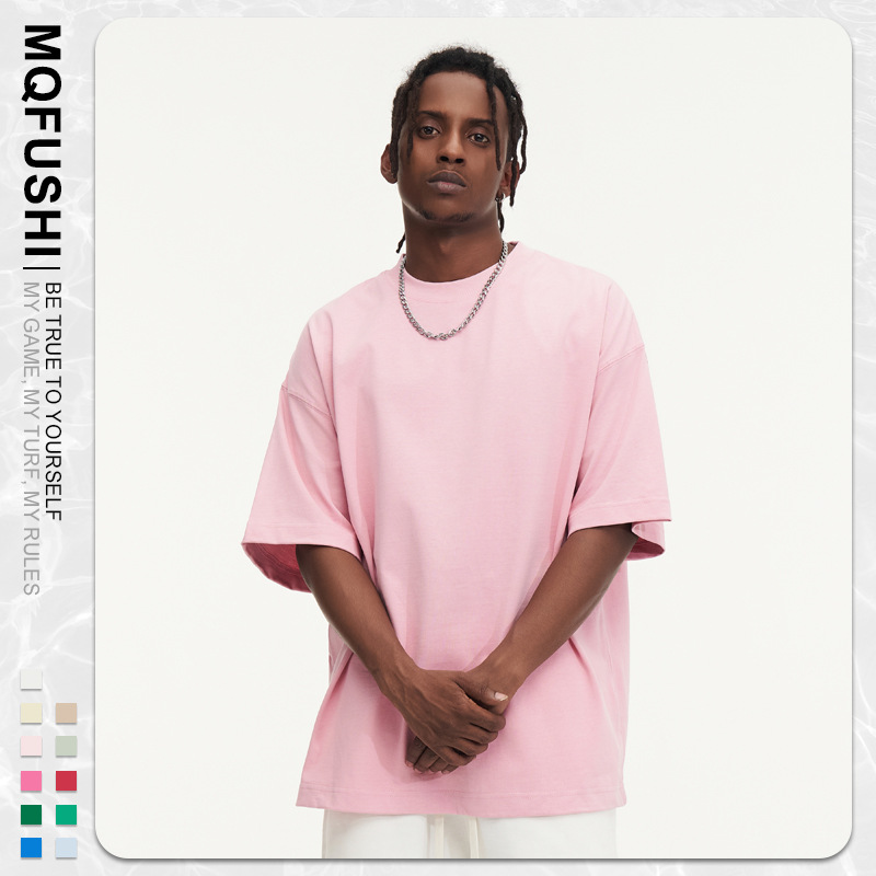 Pink-350g 무거운 티셔츠