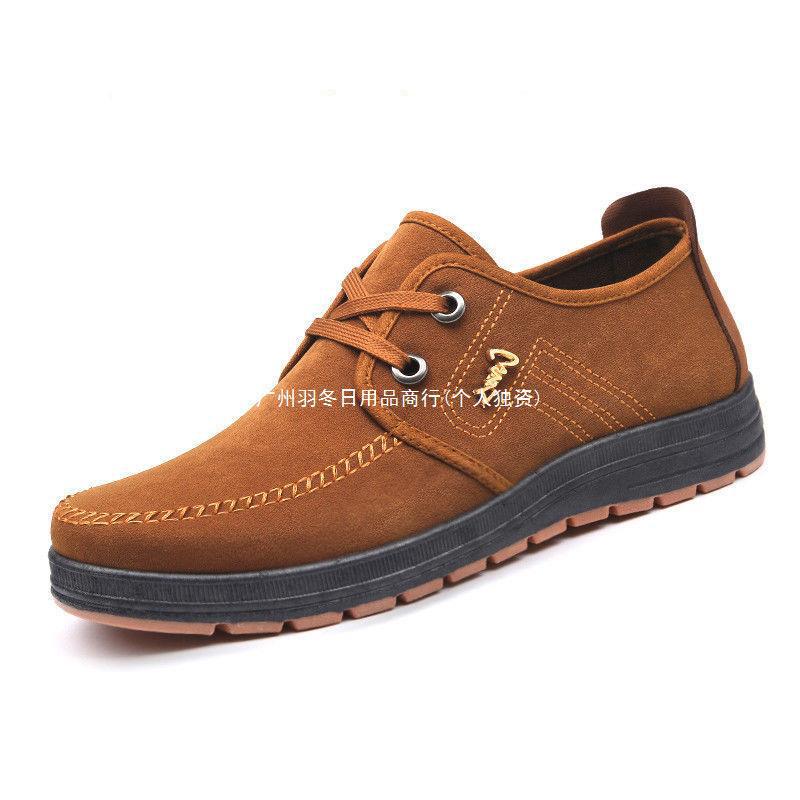 Primavera hombre redonda cordón zapatos de papá zapatos de tendón único zapatos de tela casuales resistentes al desgaste viejos zapatos de tela de Beijing cómodos para hombre