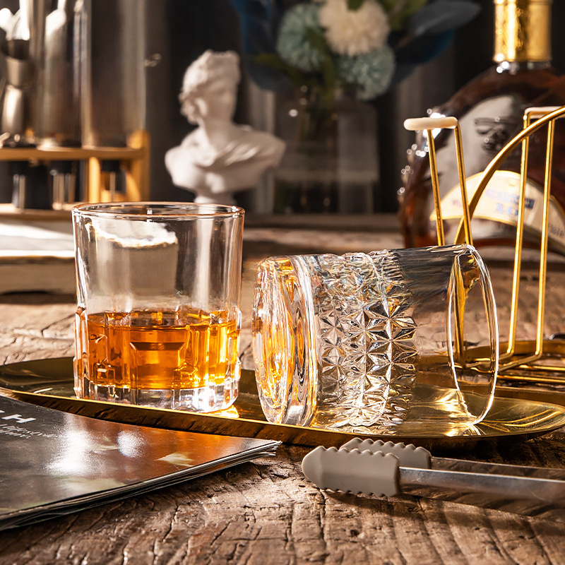 European Retro Whiskey Glass Crystal Glass Liquor Cup Bar Liquor Glass Beer Glass Wholesale