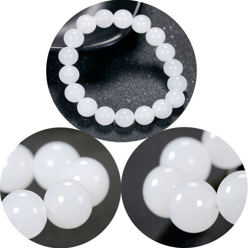 Vòng tay ngọc bích Hetian Tân Cương tự nhiên 12mm chi tiết 14