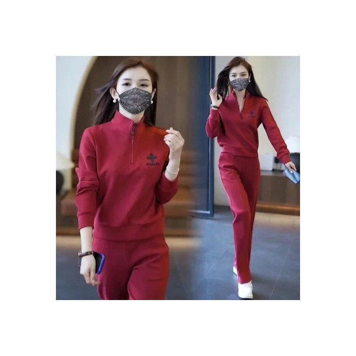 カジュアルスポーツウェアの女性2025春と秋の新型ファッションの大きいサイズはゆったりとしています。|undefined