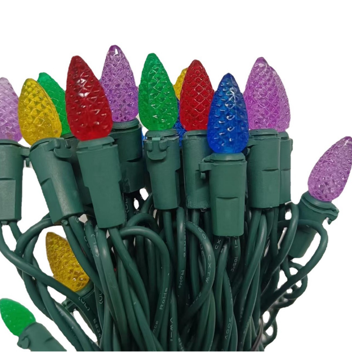 Fuente de la fábrica al aire libre LED UL588 certificado Amazon C3 fresa cabeza color Navidad luz decorativa cadena se puede establecer