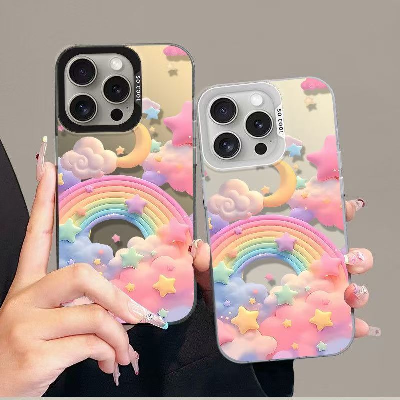 Rainbow Clouds Suitable for Apple 17 Phone Case iPhone 16 New Model 15Pro Cute 14Pro High-End 13 Trendy