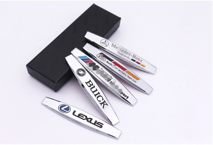 Metal Fender Side Stickers Suitable for Mercedes-Benz, Audi, Volkswagen, Toyota Car Fenders, Car Logo Three-Dimensional Decoration for the Body
