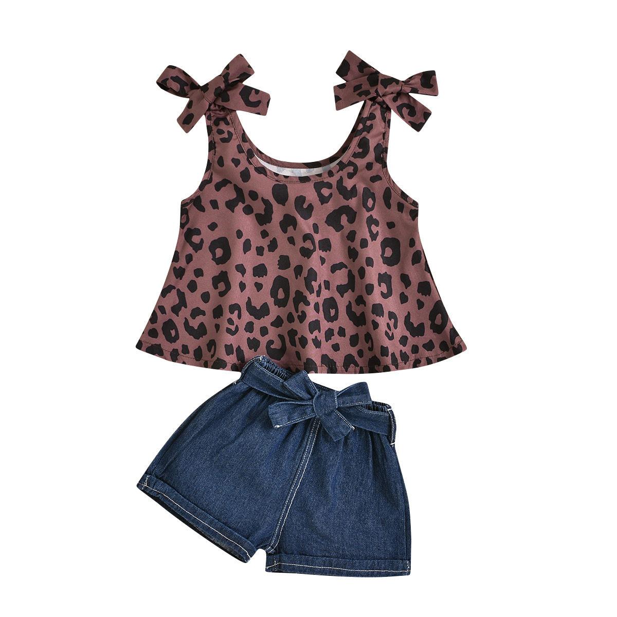 Casual Round Dots Leopard Cotton Baby Clothing Sets display picture 1
