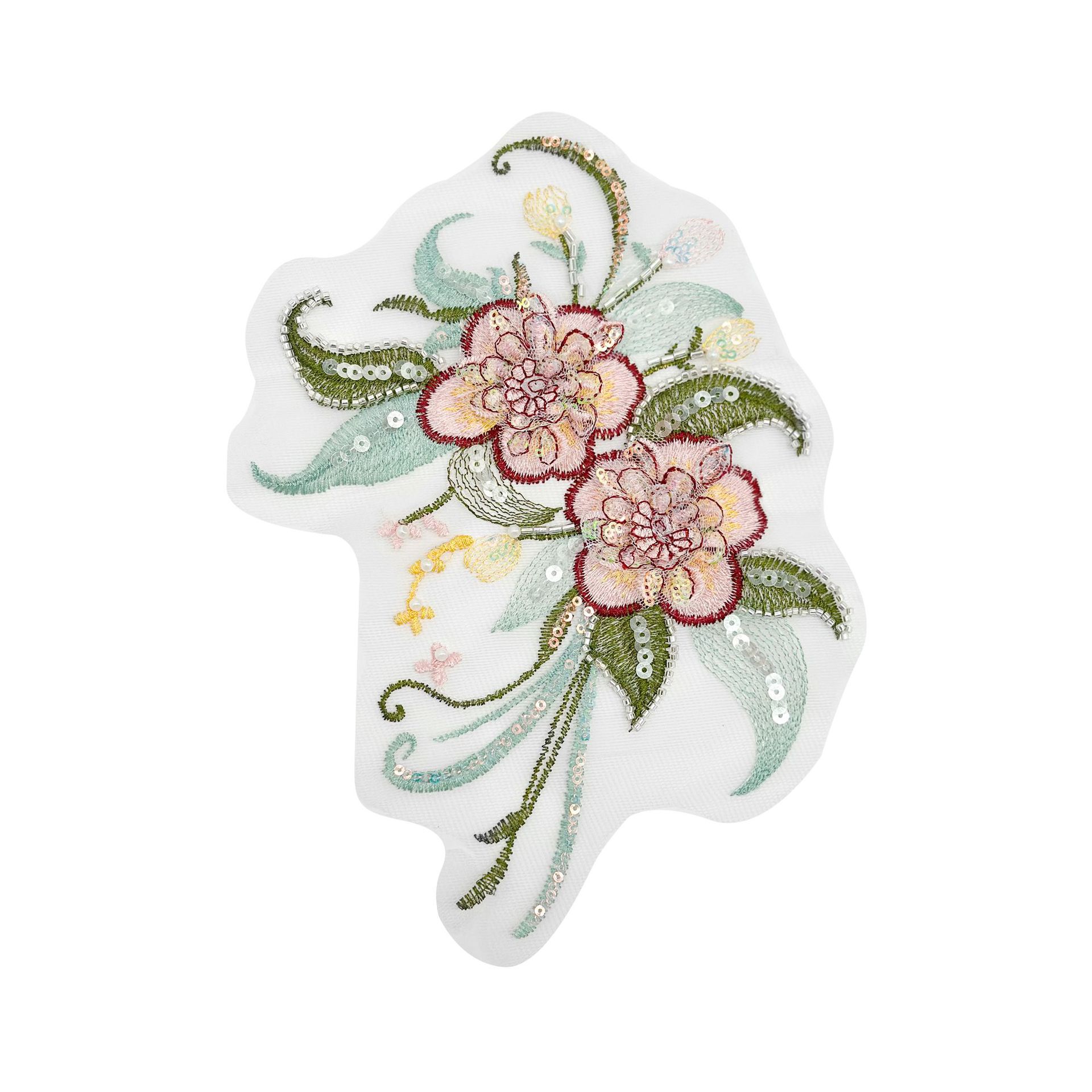 Hijo de malla hermoso bordado flor de tela multi-color opcional ropa vestido accesorios de decoración de ropa infantil image 11
