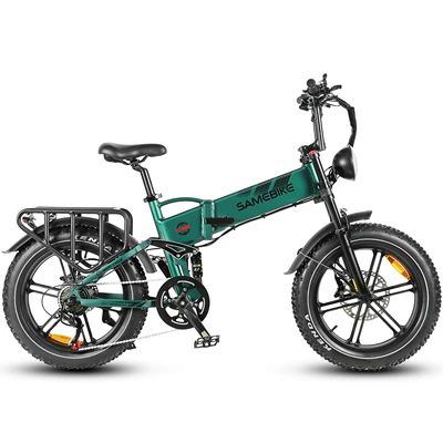 In stock at the US warehouse 20inch Full suspension fat tire folding electric bicycle cross-border dropshipping peak power 1800W (Qatlanan elektrik velosipedlər) - green