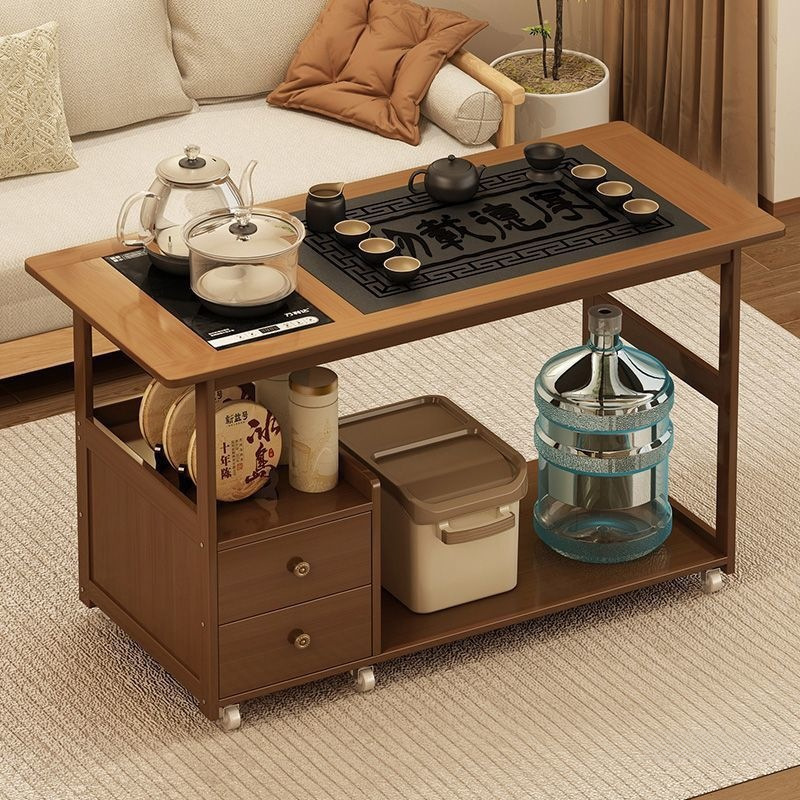Home Tea Cabinet Mobile Tea Table Small Tea Table Kettle Integrated Tea Cart Sofa Side Table Tea Set Tea Set